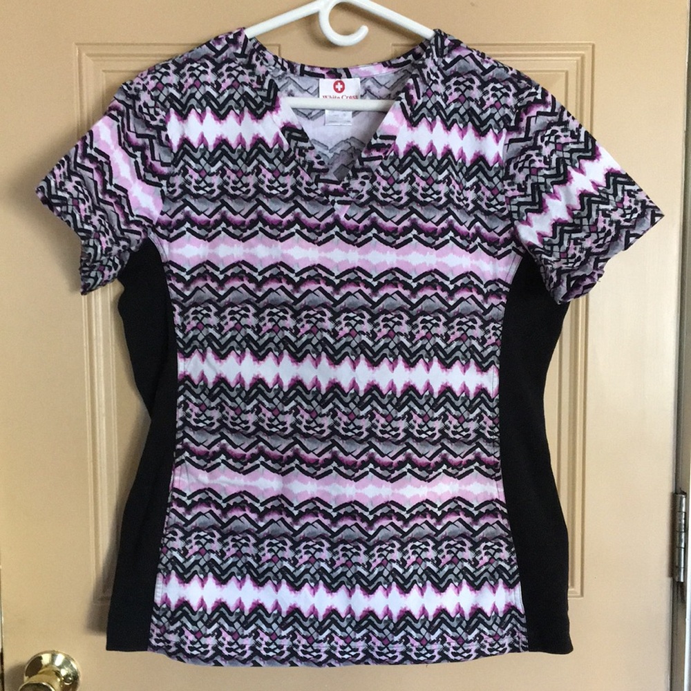 Ladies Scrub Top with Stretchy Sides